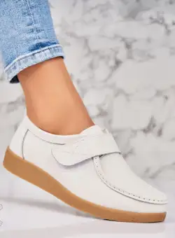 Mocasini dama Piele Naturala Albi Genesi