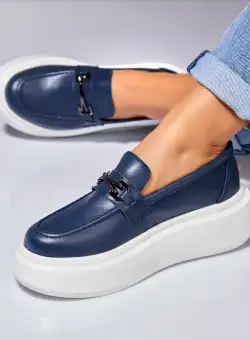 Mocasini dama Piele Naturala Bleumarin Lydia