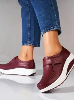 Mocasini dama Piele Naturala Bordo Emika