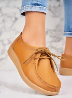 Mocasini dama Piele Naturala Camel Harla
