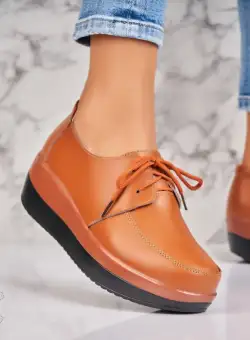 Mocasini dama Piele Naturala Camel Vedi