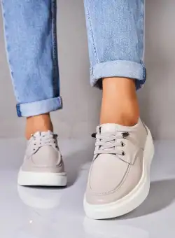 Mocasini dama Piele Naturala Gri Kensei