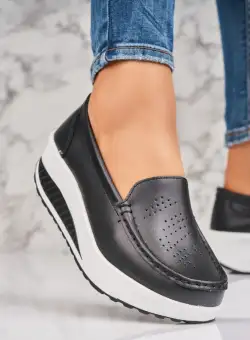 Mocasini dama Piele Naturala Negri Beatriz