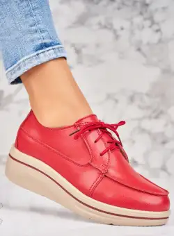 Mocasini dama Piele Naturala Rosii Bedia