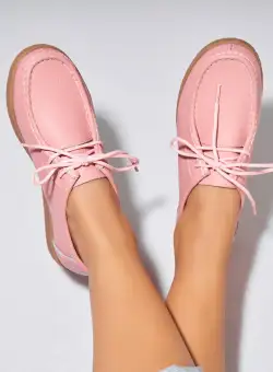 Mocasini dama Piele Naturala Roz Harla