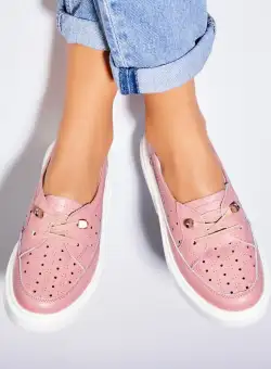 Mocasini dama Piele Naturala Roz Imre