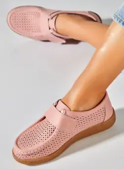Mocasini dama Piele Naturala Roz Takari