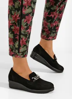 Mocasini dama piele Siara negri