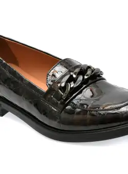 Mocasini IMAGE negri, 6261, din piele naturala lacuita