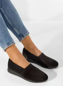 Mocasini piele naturala Guilena negri V2