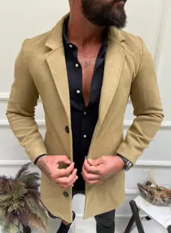 Palton barbati bej B6791 123-3