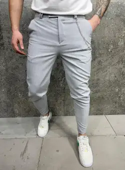 Pantaloni barbati casual gri + lant 12096 11-6.2