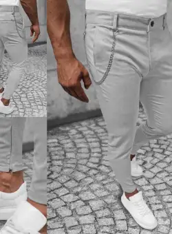 Pantaloni barbati casual gri + lant 12096 11-6.2