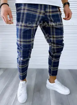 Pantaloni barbati casual regular fit in carouri B1741 14-1 E