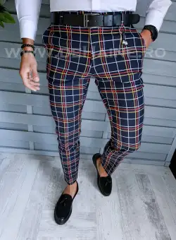 Pantaloni barbati eleganti bleumarin B1545 7-5 e ~