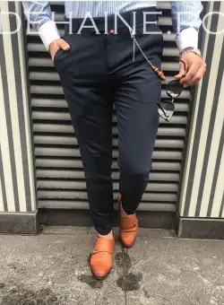 Pantaloni barbati eleganti bleumarin ZR A3625 B1-1.2