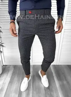 Pantaloni barbati eleganti carouri B9084 e