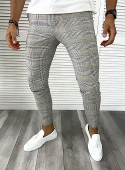 Pantaloni barbati eleganti in carouri B8783 O2-1.1 