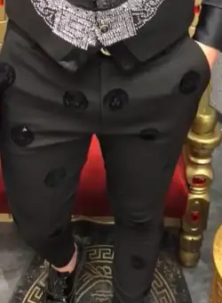 Pantaloni barbati eleganti negri B5728 H5-5