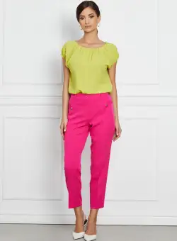 Pantaloni Daniela fucsia office