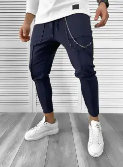 Pantaloni de trening bleumarin conici 10142 O1-5.6.7