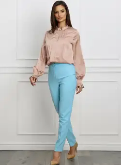 Pantaloni LaDonna bleu cu croi conic