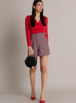 Pantaloni scurti dama Velasia grena