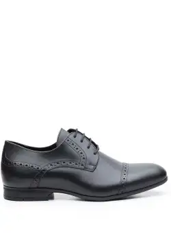 Pantofi barbati eleganti din piele naturala ,Leofex -1022 Negru Box