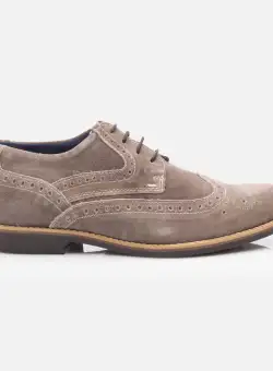 Pantofi casual bărbați din piele naturală - 3113 Taupe Velur