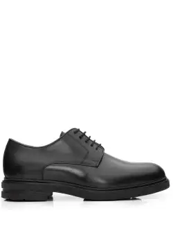 Pantofi casual barbati din piele naturala, Leofex - 699 Negru Box