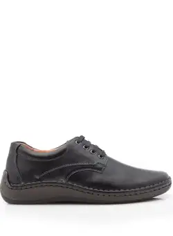Pantofi casual barbati din piele naturala,Leofex - 918 Negru Box