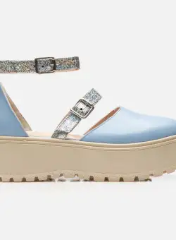 Pantofi casual damă din piele naturală - 203 Albastru Deschis Box