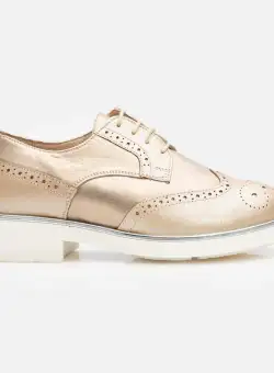 Pantofi casual dama din piele naturala,Leofex - 012-2 Auriu Box