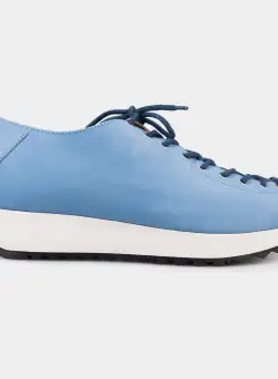 Pantofi casual dama din piele naturala,Leofex - 035 Albastru Deschis Nabuc