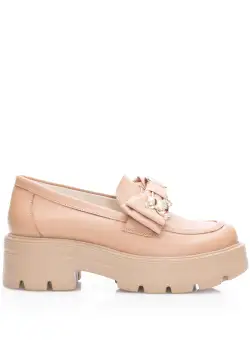 Pantofi casual damă din piele naturală, Leofex - 080 Cappuccino Box