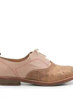 Pantofi casual dama din piele naturala Leofex- 109 Camel Taupe Laser