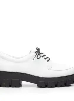 Pantofi casual damă din piele naturală,Leofex - 315 Alb box