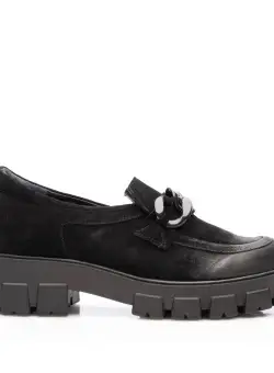 Pantofi casual damă din piele naturală,Leofex - 316-1 Negru Velur