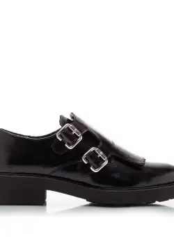 Pantofi casual damă din piele naturală, Leofex - 371 Negru naplac
