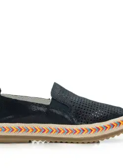 Pantofi casual dama perforati din piele naturala - 1965 Blue Box