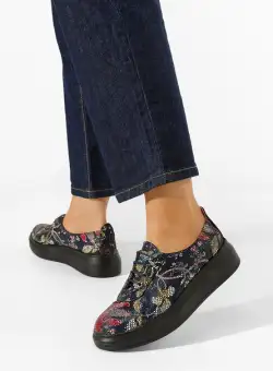 Pantofi casual dama piele Elma multicolori v3