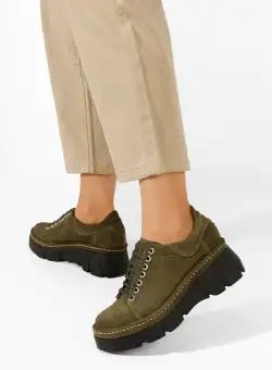 Pantofi casual dama piele Keresa kaki