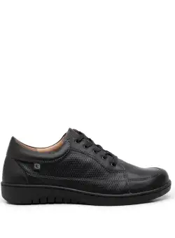 Pantofi casual/ sport dama din piele naturala, Leofex - 092 Negru box