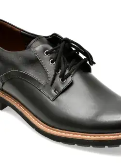 Pantofi CLARKS negri, BATCHAL, din piele naturala