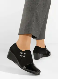 Pantofi cu platforma negri Altia