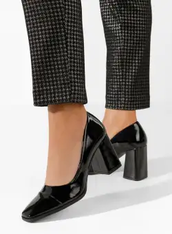 Pantofi cu toc gros Brinea negri