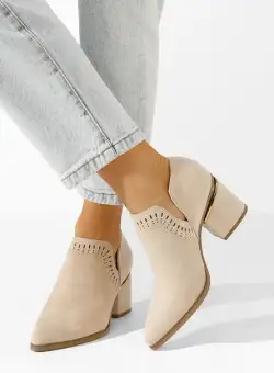 Pantofi cu toc gros Kalida bej