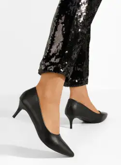 Pantofi cu toc mic Zelora negri