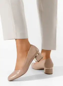 Pantofi cu toc mic Zoria kaki