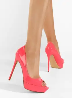 Pantofi cu toc si platforma Yara fucsia
